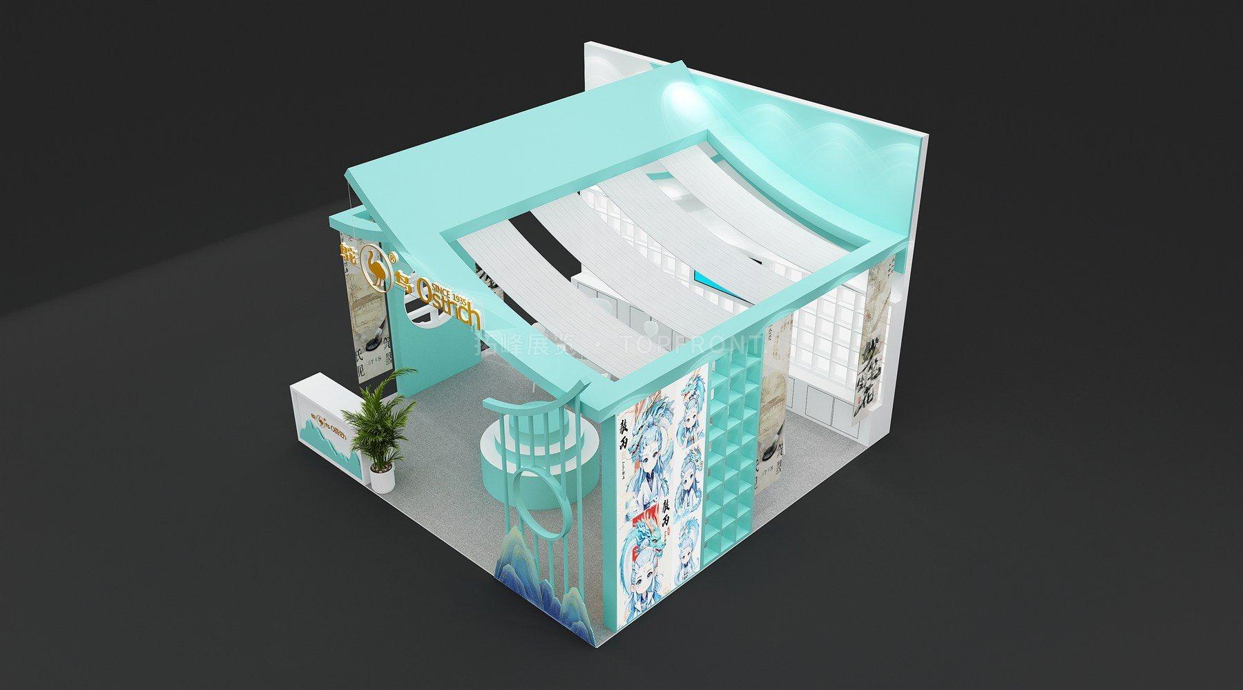 鸵鸟墨水 新中式风格 展台搭建案例 实拍 4